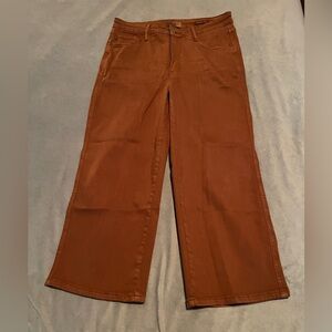 Judy Blue brown mustard color cropped